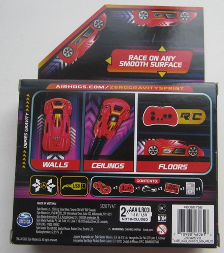 Air Hogs Zero Gravity Sprint RC Car Wall Climber USB Rechargeable Red 4.5" NEW - Picture 2 of 2