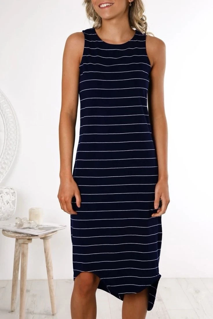 knee length dresses for ladies The 8th Sign Eleni Drape One Shoulder Midi Dress, Cobalt Blue main image 0