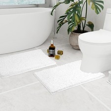 Super Soft Extra Thick Chenille Bathroom Rug Set - Machine Washable Comfort