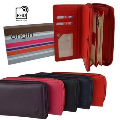 Hochwertige Damen-Geldbörse aus weichem Leder mit RFID-Schutz von Mala Gift