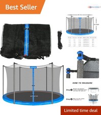 Trampoline Replacement Net 12ft Round Frame Mesh Safety Enclosure with Adjust...
