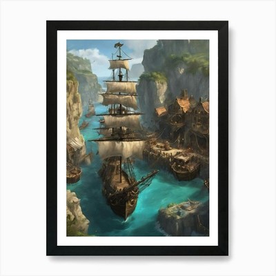 Fluch der Karibik Kunstdruck gerahmt Wandbild Poster Leinwanddruck Bild