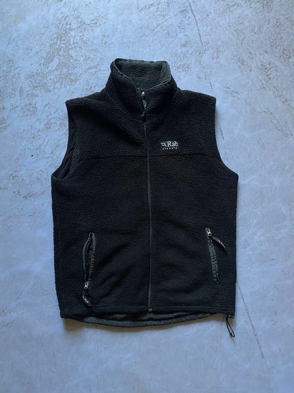 Vintage Rab Classic Fleece Vest Gilet Men's M Black Full Zip Outdoor Hiking