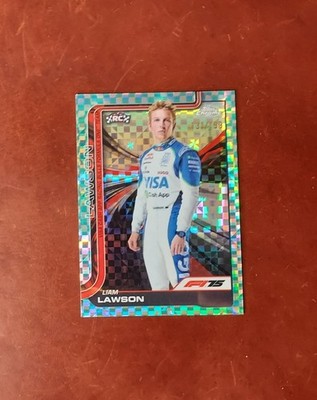 2025 F1 Topps Chrome Liam Lawson #11 RC Portrait Aqua Checker Refractor /199  SP