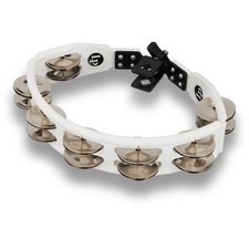 LP162 Mounted White Cyclops Tambourine w/ Nickel Jingles