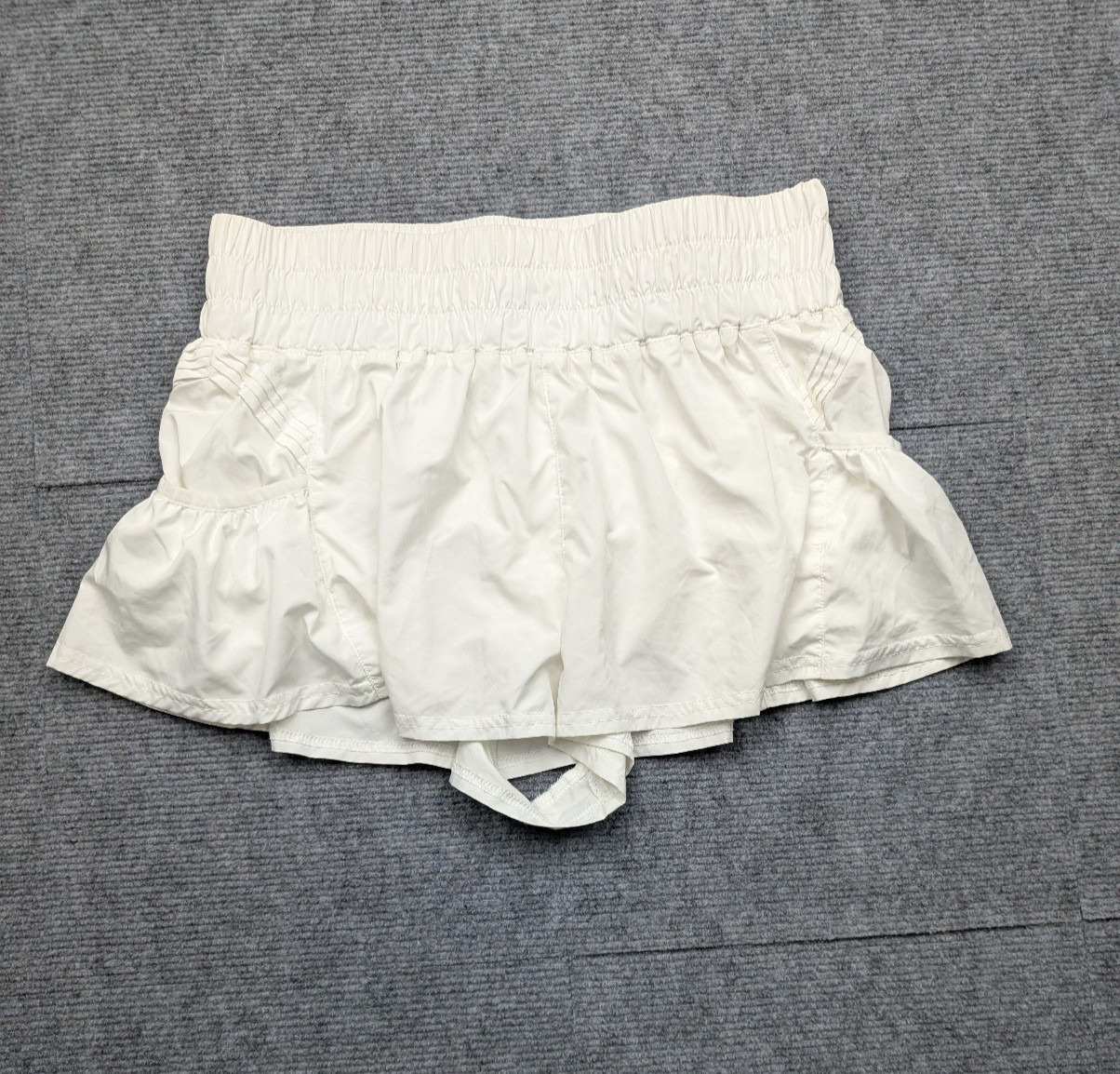 FP Movement Get Your Flirt On Shorts Womens Medium White Lined Running Athletic