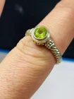 Vintage silver and peridot silver ring UK size P/Q