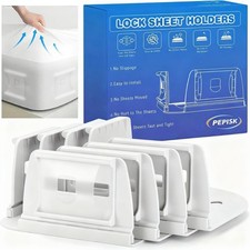 Upgrade Bed Sheet Holders for Corners: 4Pcs Fitted Lock Sheet Holders Keep Sh...