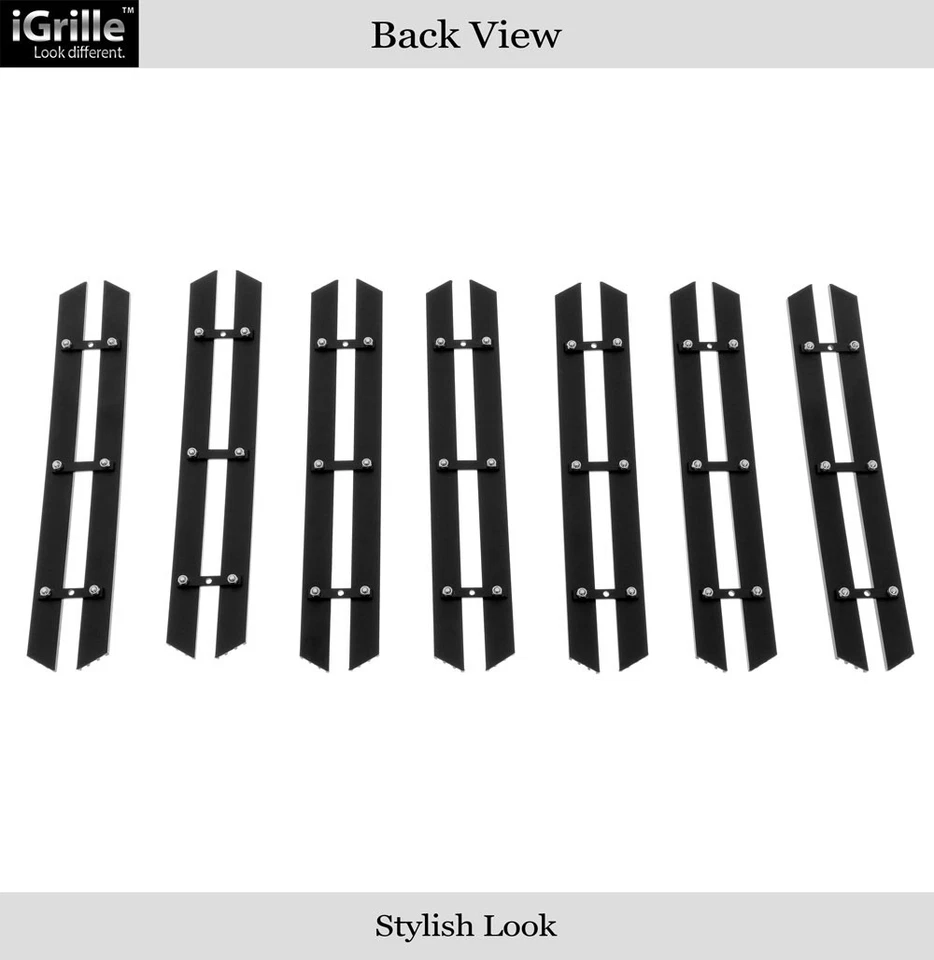 Compatível com 2007-2018 Jeep Wrangler JK principal superior largo preto rebite grade inserção - Imagem 3 de 4