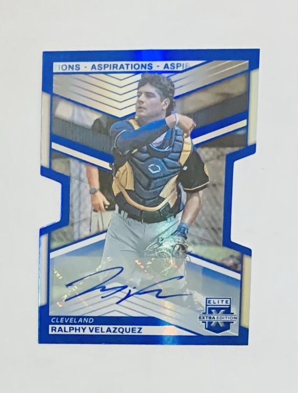 RALPHY VELAZQUEZ (AUTO #D/76) 2023 Panini Elite Extra Edition Blue Die Cut #83