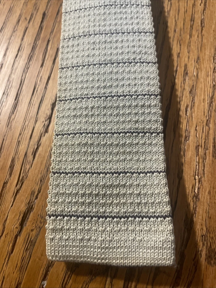 Calcetín de algodón tejido a rayas vintage usado en excelente estado corbata baúl extremo cuadrado hecho en Italia Foto 3 de 4