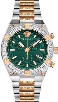 Versace VESO01324 V-Sporty Greca Chronograph grün silber roségold Herren Uhr NEU