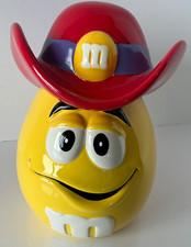 Vintage M&M’s Yellow Cowboy Character Candy Jar Ceramic Galerie Mars