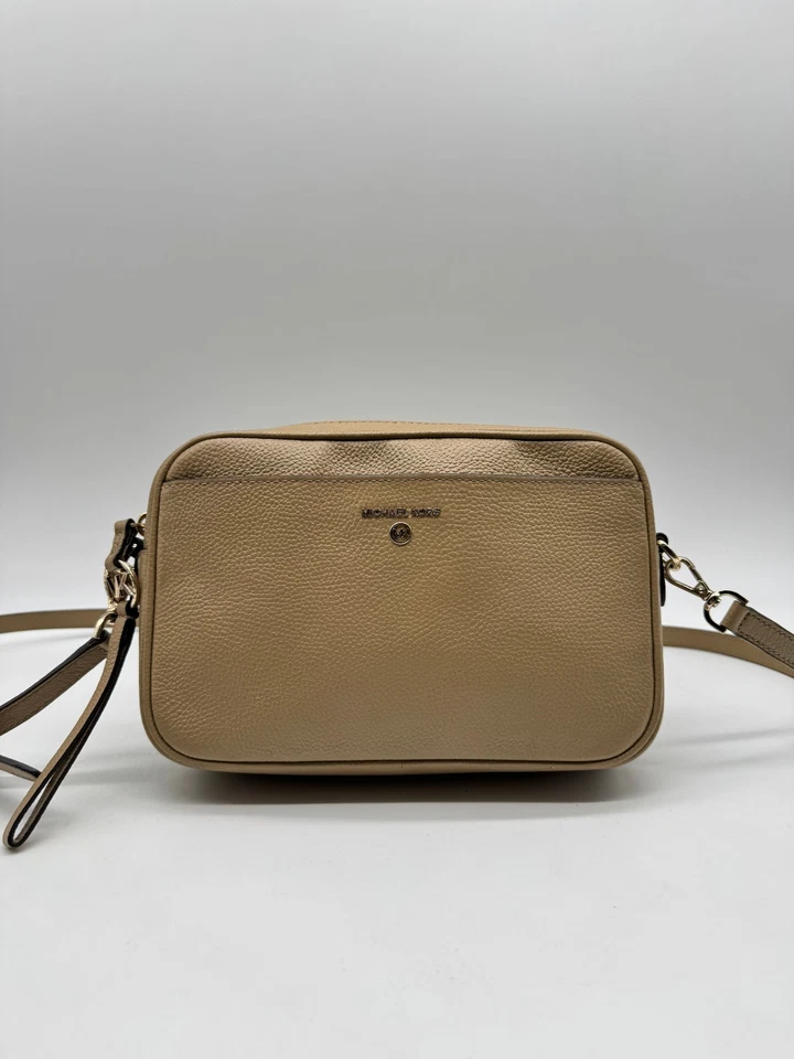 MICHAEL KORS Jet Set East West Bolso Bandolera Grande de Cuero Guijarro para Cámara -BEIGE Foto 2 de 4