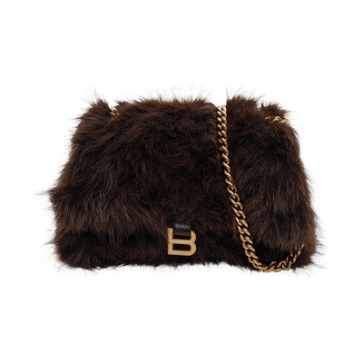 BALENCIAGA Hourglass Shoulder bags Cloth Brown Free Shipping | Duties Paid