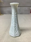 Vintage Hoosier Bud Vase White Milk Glass Starburst Design Flower 4063B