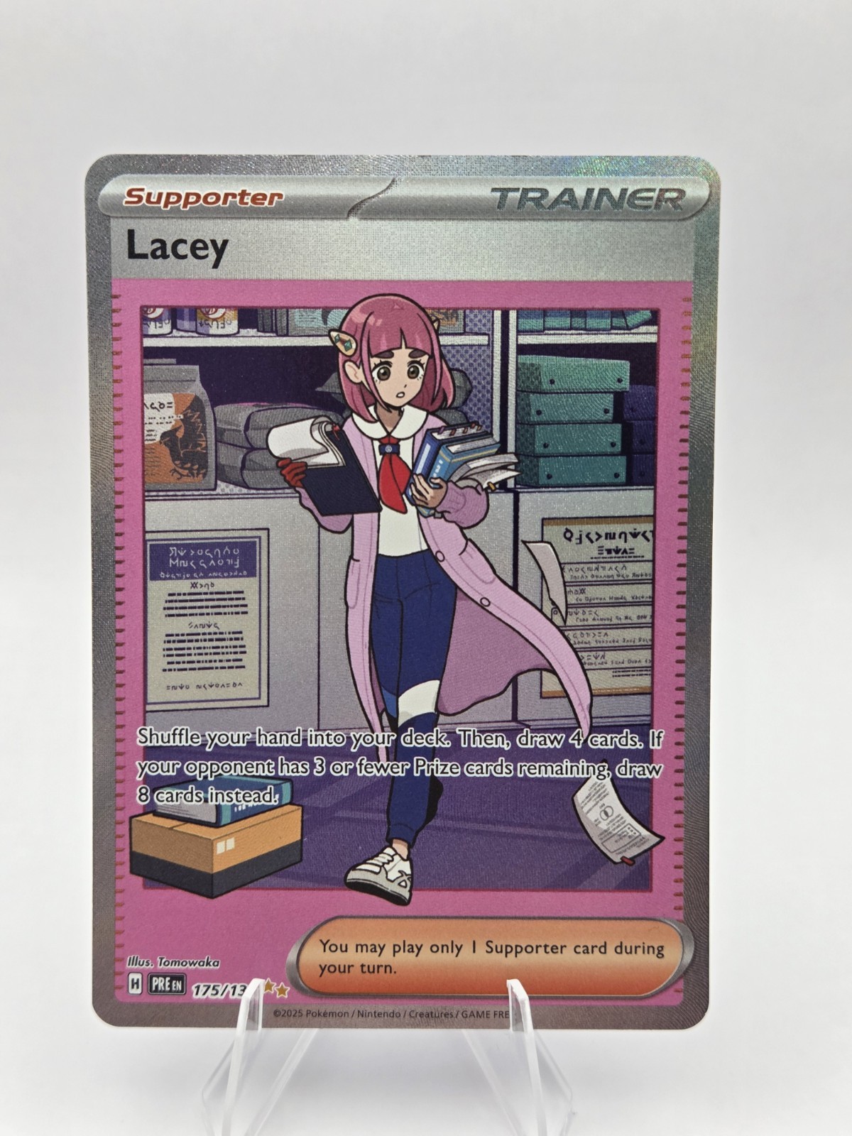 Pokémon TCG Trainer Lacey Prismatic Evolutions Holo Card 175/131 NM