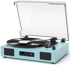 DANFI 3-Speed Record Player with Enhanced Speakers | Bluetooth Playback | USB...
