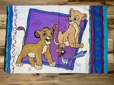 Vintage Disney The Lion King Simba Nala Timon Pumbaa Zazu Standard Pillowcase
