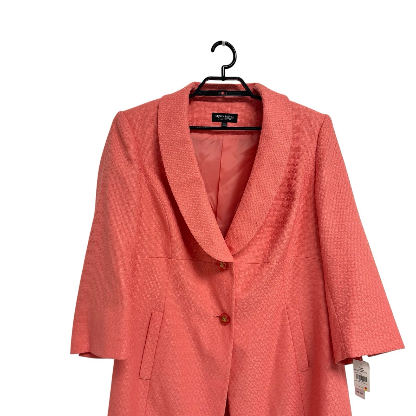 John Meyer Collection women's Long Blazer Soft Coral color collar size 18W