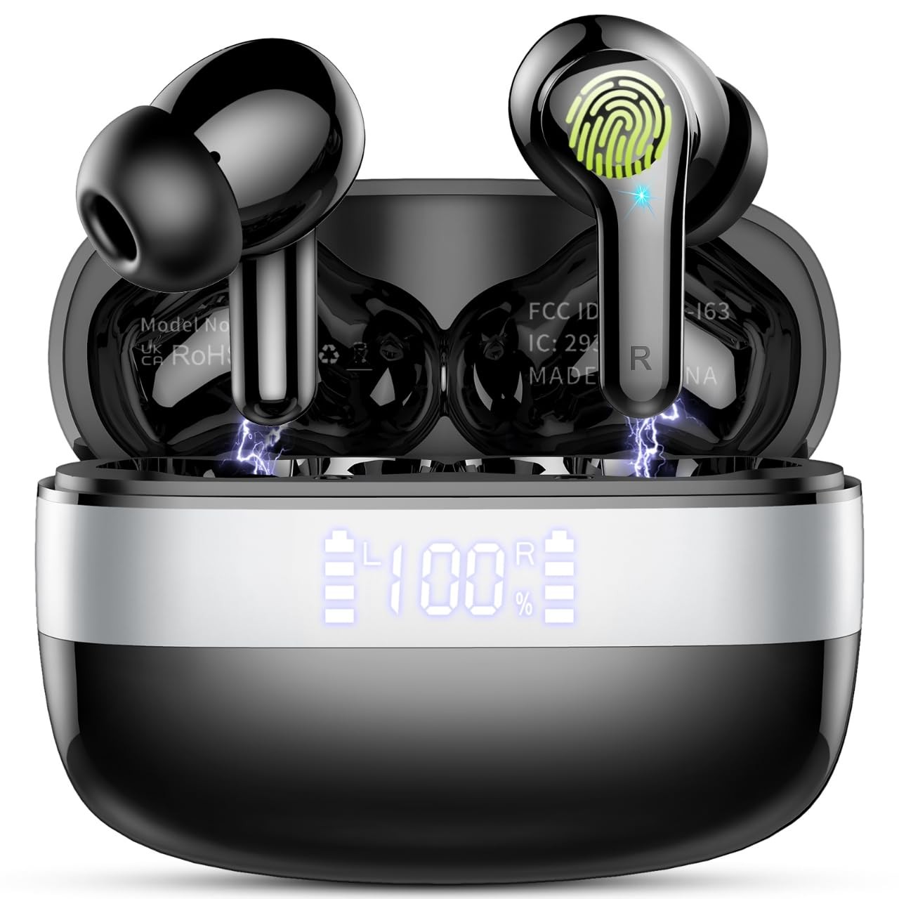 Wireless Bluetooth 5.3 Earbuds with 4 ENC Mics for Crystal Clear Calls