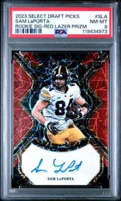 2023 PANINI SELECT DRAFT PICKS ROOKIE SIGNATURES #SLA SAM LAPORTA 3/25 PSA 8