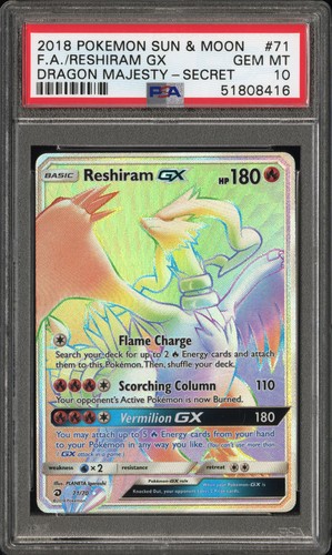 Reshiram-GX graded PSA 10 for sale on eBay