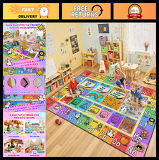 Kids Playroom Rug 3x5 - Educational Classroom Carpet, Soft  Durable Floor Mat