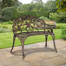 Aluminium Bench Metal Chair Outdoor Seat Garden Loveseat for Porch Lawn Patio UK