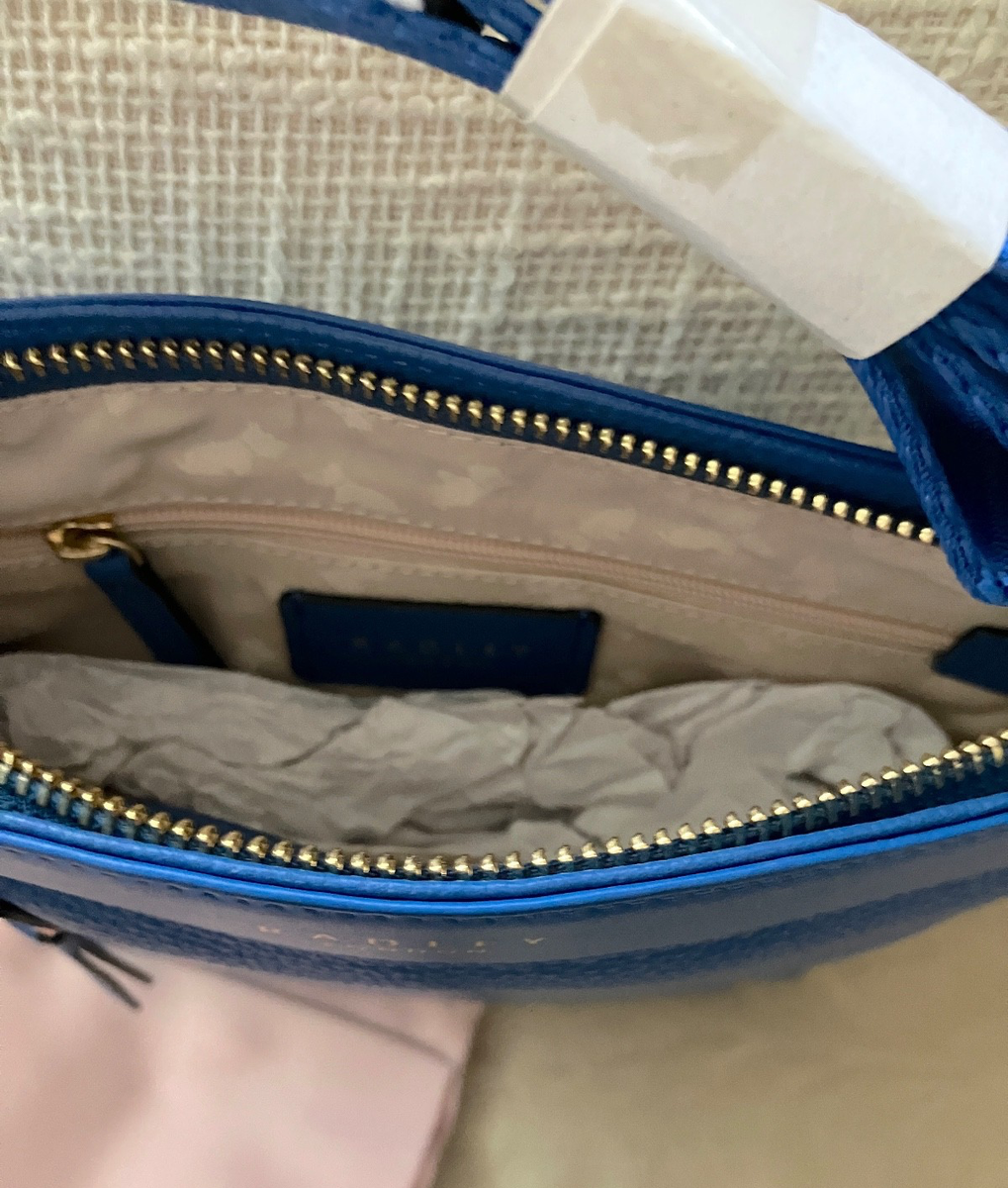 💕RADLEY LONDON Zippy Small Leather Zip top Crossbody Bag Cobalt