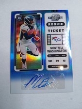 2022 Contenders Optic Ticket #189 Blue /75 Montrell Washington Rookie Auto RC