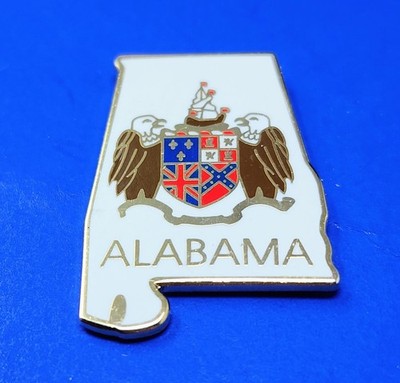 ALABAMA Coat Of Arms STATE DEFENSE FORCE Collectible Travel Souvenir Lapel Pin 