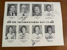 1980 New Brunswick Hawks AHL Signed Hockey Team Issue Set 20 signatures