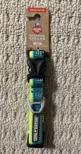 Arcadia Trail SMALL Paracord Durable Nylon Dog Collar GREEN/YELLOW Color - NEW