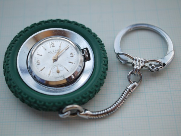 Hotar 17 Rubine Swiss Mecanical Schlüsselanhänger Skelett Reifenform Top Zustand