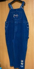 m15S Disney Denim Overalls Big Size Vintage Embroidered Rare Used