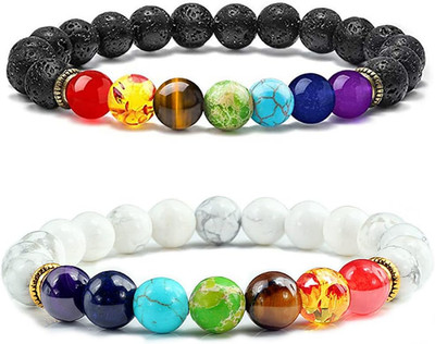 7 Chakra Armband (2 Stück oder 1 Stück) Yoga Armband Edelstein Armbänder Natürli