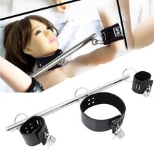 Bondage Bar Neck Collar to Wrist Handcuffs Choker Roleplay Game Slave Restraint