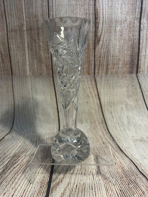 Bohemia Kugelsockel geschliffen Bleikristall Vase #1466