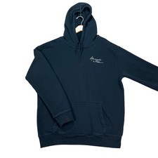 Abercrombie  Fitch Hoodie Men Large Black Drawstring Fleece Pullover Sweatshirt