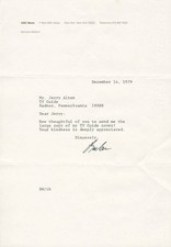 BARBARA WALTERS - TYPED LETTER SIGNED 12/14/1979