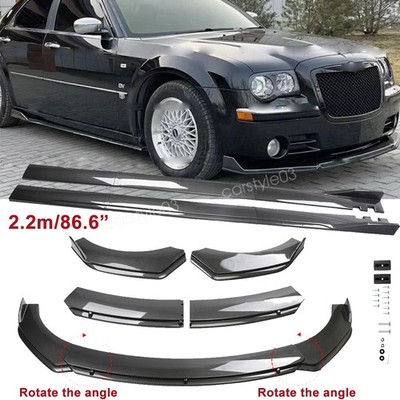 For Chrysler 200 300 Front Bumper Lip Splitter Side Skirt Carbon Fiber Style