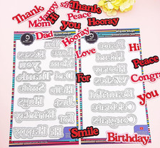 22PC Word Metal Die Cut, Sentiments Diecut Greeting Die Good Wishes Paper Craft