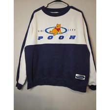 Disney Store Winnie the Pooh Embroidered Colorblock Crewneck Sweatshirt L