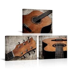 Vertical Wall Art Vintage Guitar Pictures Musical Decorations for Home Living