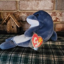 Ty Beanie Babies Echo The Dolphin 1996 P.V.C Pellets with Tags