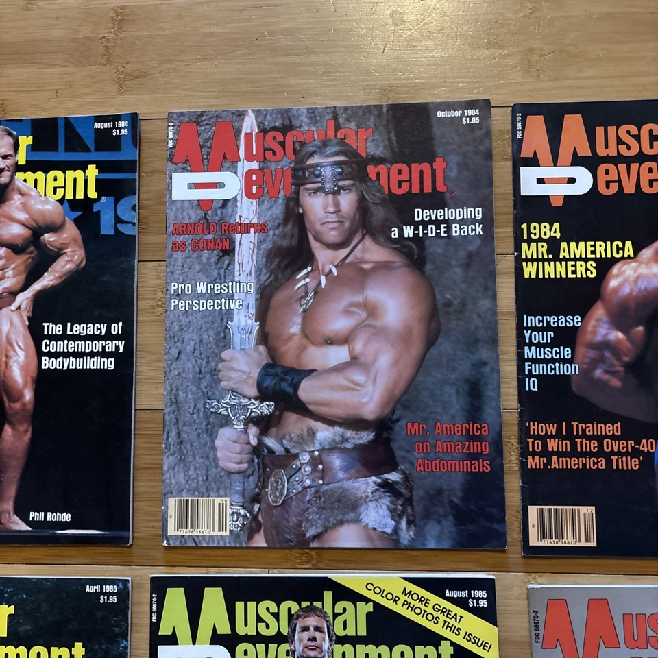 Lot 14 Vintage Muscular Development Magazine Bodybuilding 1984-87 Schwarzenegger - Image 3 of 4