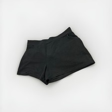 Black Knit Stretch Shorts Textured Elastic waist Pockets Womens Sz xl