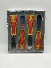 Vintage Dept. 56 Lobster Cheese Spreader Knives Spreaders In Box