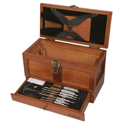 #ad Outers Wooden Chest Cleaning Kit 25pc Universal Gun Care Wood Box Tool Box $52.76